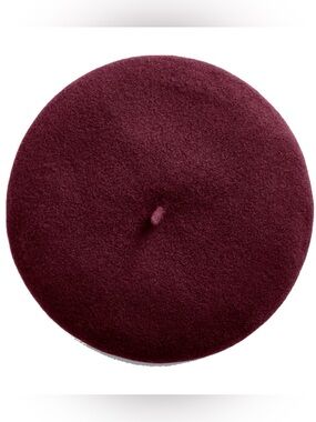 Parkhurst Classic Wool Beret in Deep Burgundy